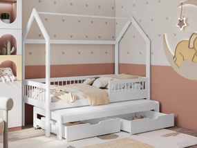 Pat pentru copii 90 cm Kerlox (Alb) (cu somieră) (cu sp. depozitare). 1103331