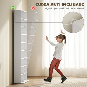 HOMCOM Unitate de depozitare pentru 640 CD-uri/360 DVD-uri/430 Blu-ray - Alb | Aosom Romania