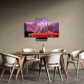 Tablou cu mașina roșie (90x60 cm)