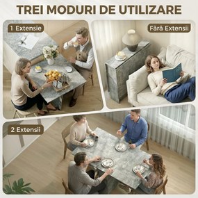 HOMCOM masă de dining, masă pliabilă economisire spațiu, masă economisire spațiu, masă extensibilă masă pliabilă masă economisire spațiu masă cu roți | Aosom Romania