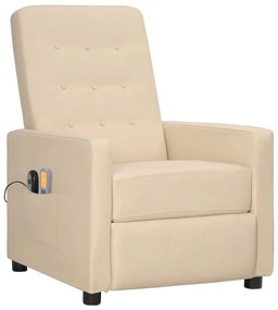 3098718 vidaXL Fotoliu de masaj electric rabatabil, crem, textil