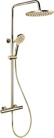 Set de duș DRAGOR cu baterie termostatică, alamă lucioasă