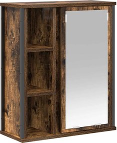 vidaXL Dulap de baie cu oglindă stejar afumat 50x21x60 cm