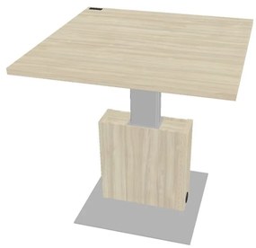 Masă de conferință reglabilă Verno+ 120 x 120 cm, salcâm