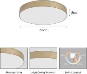 Brilagi - Plafonieră LED POOL LED/60W/230V 3000/4000/6000K Ø 50 cm auriu