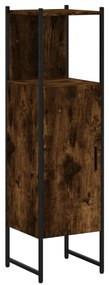 842468 vidaXL Dulap de baie, stejar afumat, 33x33x120,5 cm, lemn prelucrat