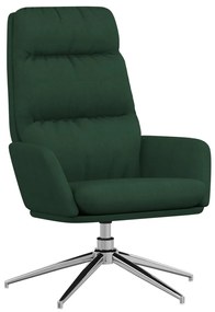 Scaun de relaxare cu taburet, verde inchis, material textil Morkegronn
