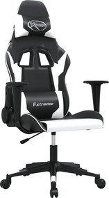 vidaXL Scaun de jocuri, negru și alb, piele ecologică