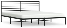 352324 vidaXL Cadru de pat metalic cu tăblie, negru, 183x213 cm