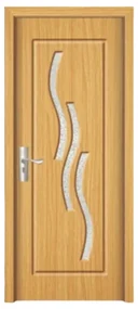 Usa Interior din MDF Novo Doors ND14, Cadru din Lemn Masiv, Geam Sablat, KIT COMPLET, Toc , Manere si balamale incluse (Culoare: Nuc, Toc: Fix,