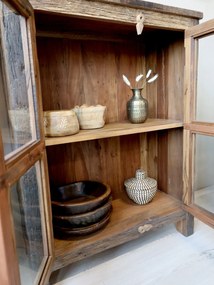 Vitrina din lemn reciclat, cu aspect vintage, Grimaud