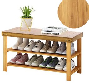 Pantofar din bambus cu banca ALMONTE 70x145 cm