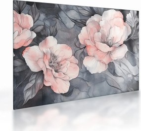 Tablou pe sticlă - Schiță de flori (70x50 cm)