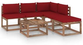 3067437 vidaXL Set mobilier de grădină cu perne, 6 piese, lemn pin tratat