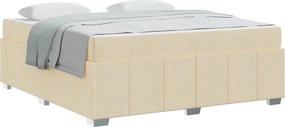 vidaXL Cadru de pat cu saltea Crem 180 x 200 cm țesătură