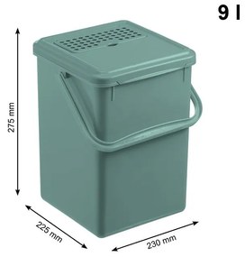 Container verde pentru deșeuri compostabile 8 l - Rotho