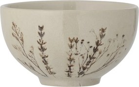 Bol din ceramică, natur, cu ilustrații botanice pictate manual, 11.5x6.5 cm, „Bea"