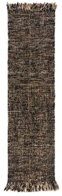 Covor din iută Flair Rugs Idris, 60 x 230 cm, negru