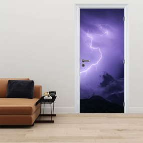 Fototapet pentru ușă - Cerul violet și fulger (95x205cm)