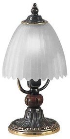 Veioza, Lampa de masa design italian din alama cu lemn 3510