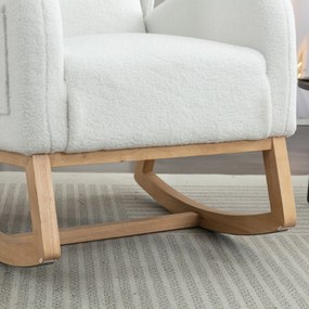 Scaun balansoar modern cu husă din material Teddy, Alb | Aosom Romania