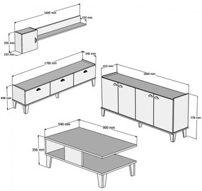 Set Complet Living Sumer G7020 Oak-Alb