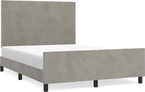 vidaXL Cadru de pat fără saltea, gri deschis, 140x190 cm, catifea