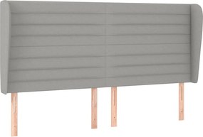 vidaXL Tăblie de pat cu aripioare gri deschis 183x23x118/128 cm textil