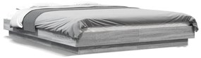 vidaXL Cadru de pat cu lumini LED gri sonoma 140x190 cm lemn prelucrat