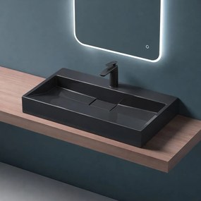 Lavoar din compozit pe blat Rune Garm 100 cm negru