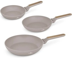 BerlingerHaus Set de tigăi cu suprafață din titanTaupe Nordic, 3 buc.