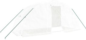 vidaXL Seră cu cadru din oțel, alb, 10 m², 5x2x2,3 m