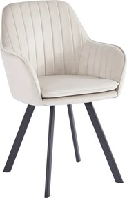 Scaun AURIL, stofa catifelata crem - Bluvel 30, 57x56x88 cm