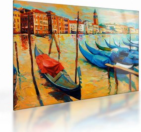 Tablou pe sticlă - Port în Veneția (70x50 cm)