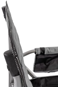 Leziter Comfort Plus scaun de pescuit cu braț și suport pentru pahare gri