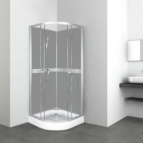 Cabină de duș CLASSIC 80 GREY cu perete posterior, cădiță și baterie