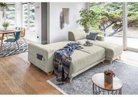 Colțar bej extensibil/cu spațiu de depozitare Classy Sophie – Miuform