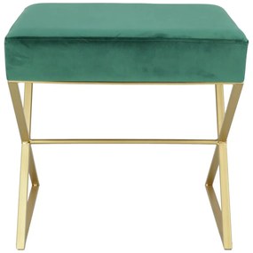 Bancuta eleganta din catifea cu baza metalica aurie, design modern 51x35x53 cm - VERDE SMARALD - 51x35x53 cm - Baza metalica aurie