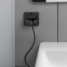 Brilagi - Priză de pardoseală încastrată pentru exterior IP55, neagră, dreptunghiulară