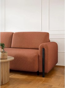 Canapea teracotă extensibilă/cu spațiu de depozitare cu tapițerie din țesătură bouclé 244 cm Arcadova – ELTAP