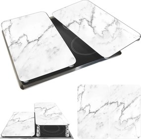 Set 2 protecții din sticlă pentru aragaz Wenko Marble, 52 x 30 cm