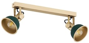 Aplica de perete / tavan cu 2 spoturi directionabile design modern Lenora auriu, verde