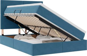 vidaXL Pat cu saltea și spațiu de depozitare 140 x 200 cm Catifea