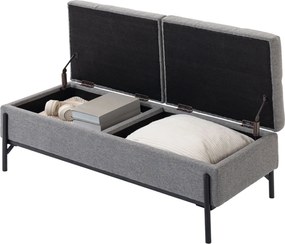 HOMCOM Ladă-bancă din ţesătură tip in, bancă de pat cu 2 compartimente, capace rabatabile şi perne extra-groase, 117 x 50 x 44 cm | Aosom Romania