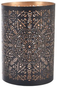 InDecor Sfeșnic metalic Mandala negru, 13 x 13 x22 cm, L