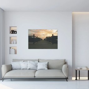 Tablou - Ponton de lemn, lac (90x60 cm)