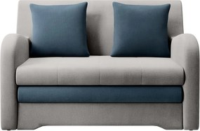 Canapea albastră/gri deschis extensibilă cu tapițerie din catifea 130 cm Ario – ELTAP