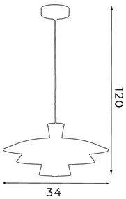 Lustră pe cablu PLATO 1xE27/15W/230V bej/auriu