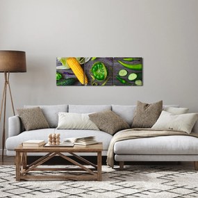 Tablou cu legume (cu ceas) (90x30 cm)