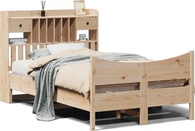 vidaXL Cadru de pat fără saltea, 135x190 cm, lemn masiv de pin